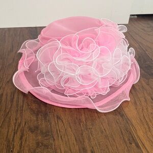 Vintage Elegant Pink Ruffled Fascinator